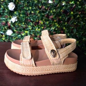 Tanner Sandals Double Band Adjustable Platform Woven Women's Sz 7 NWT A New Day